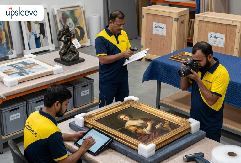 Artwork inventory and documentation for fine art moving services with cataloging and condition reports
