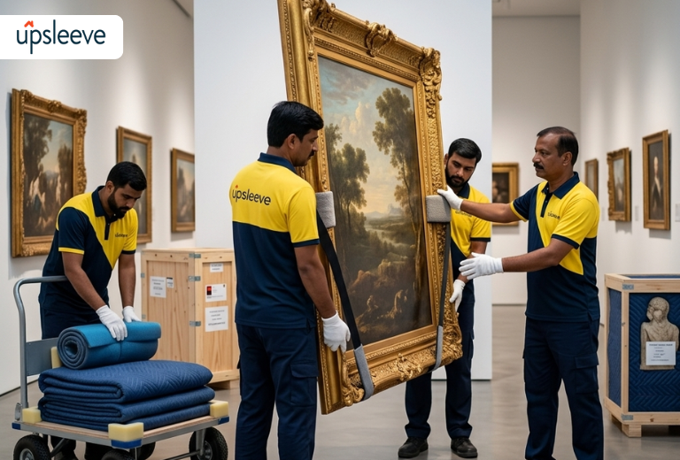 Fine art moving services for paintings sculptures and antiques with professional packing and handling