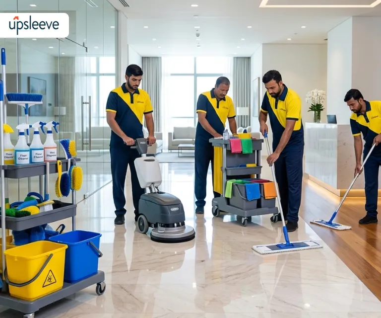 floor scrubbing mopping UAE tile marble cleaning services