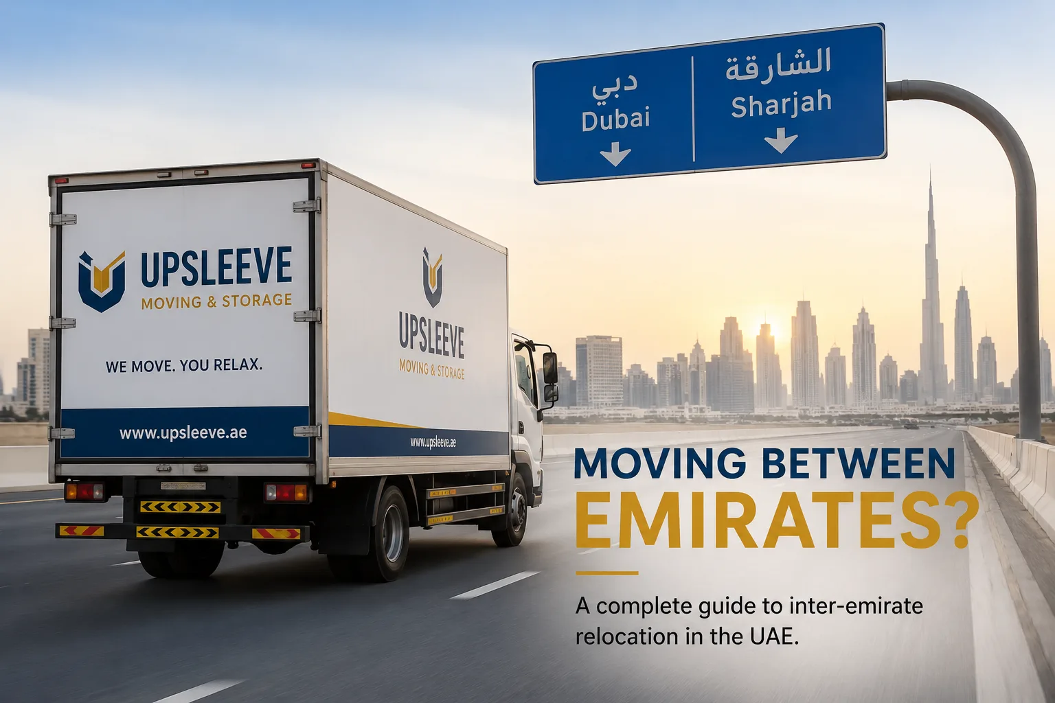 Inter-emirate moving UAE with a moving truck travelling between Dubai ,Sharjah and other emirates